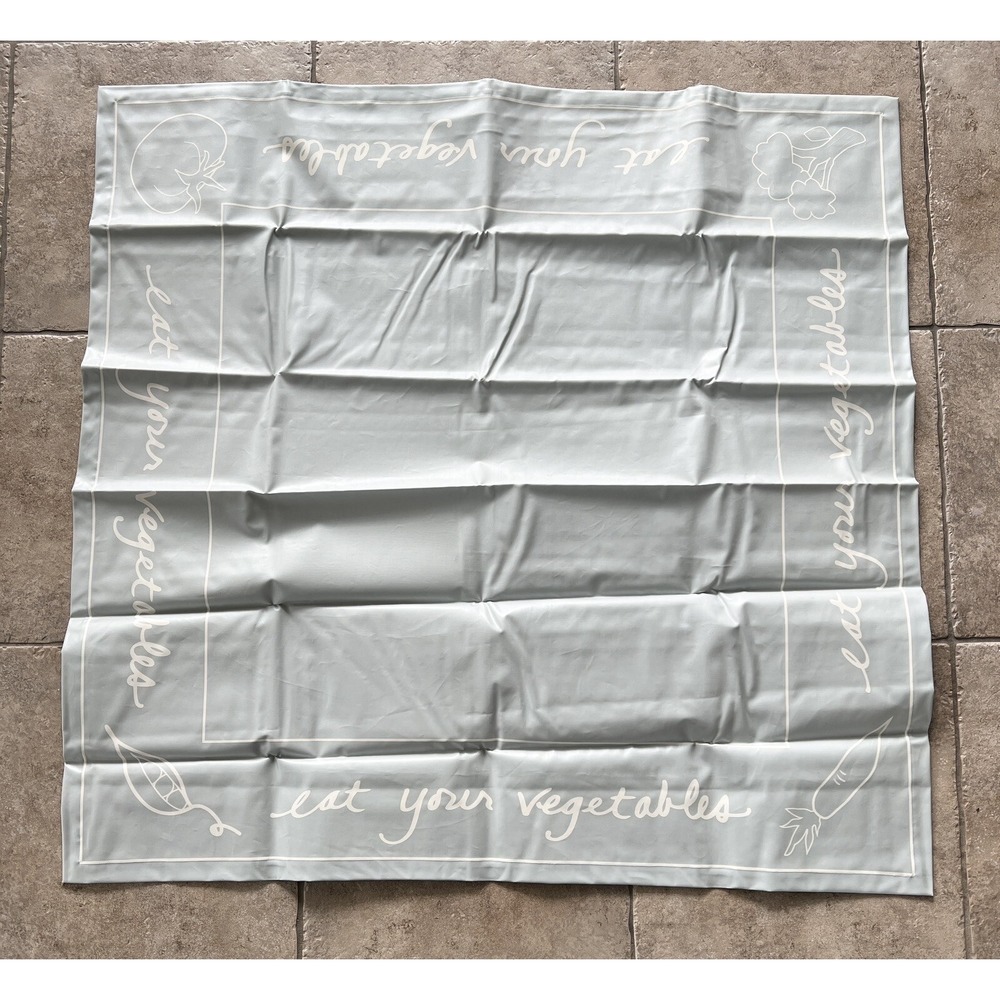 Pottery Barn Kids Mess Mat Under High Chair Mat Eat Your Vegetables New 47"x47